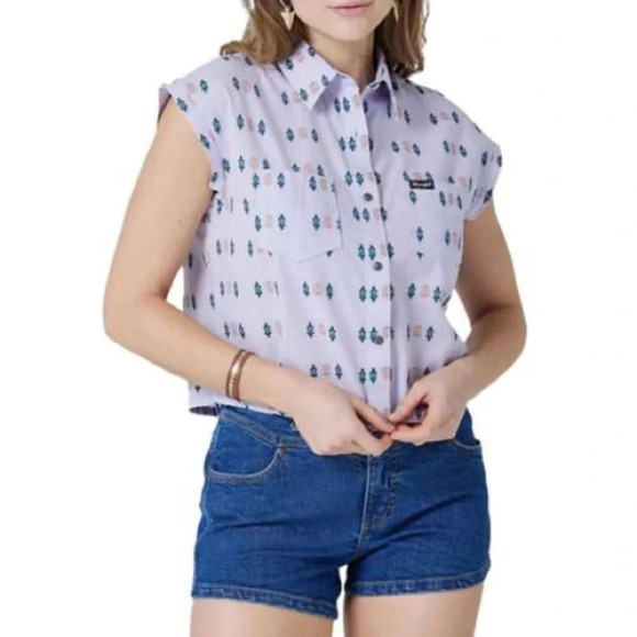 Wrangler Retro Western Button Up Cropped Shirt - Picture 1 of 8
